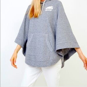 Roots Salt and Pepper Poncho with front pocket like Hoodie